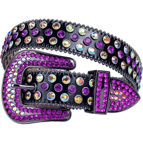 TINIDI Luxury Strap Men Women Rhinestones Belt Western Bling Bling Crystal main image 6
